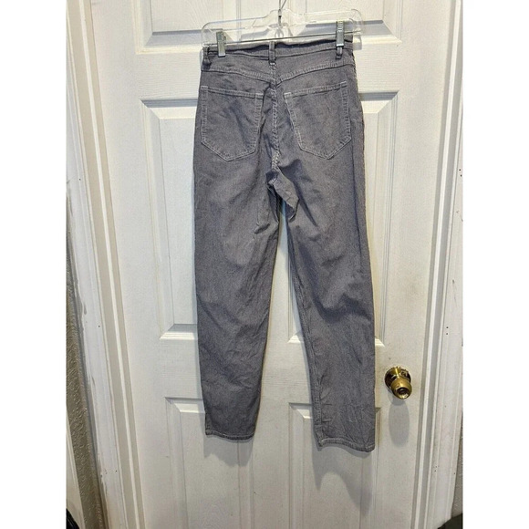 Cherokee Vintage 90s Gingham Tapered High Waist Pants Stretch Navy Blue Sz‎ 6P - Picture 6 of 9